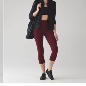 Lululemon Align Crop *19" deep rouge leggings